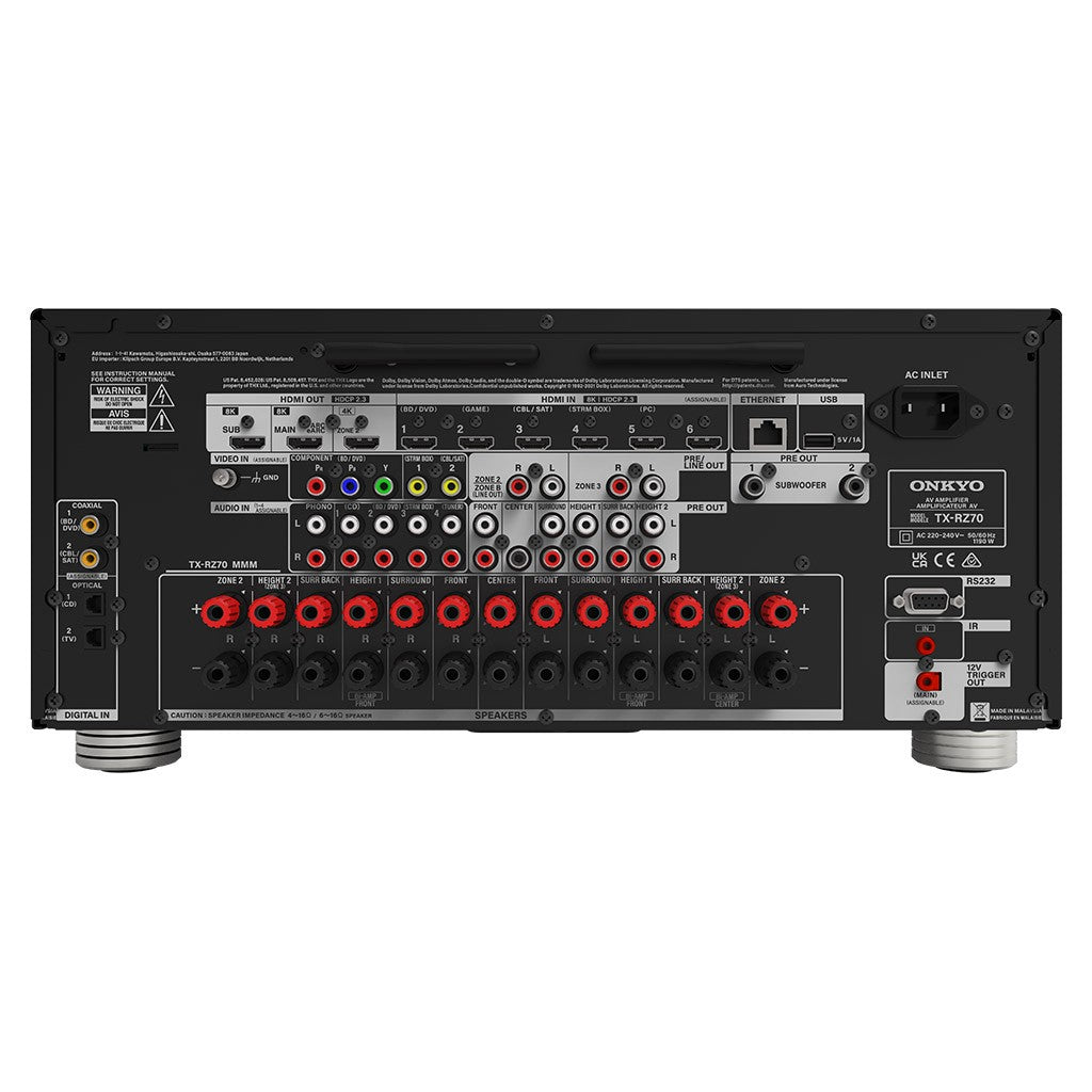 Onkyo TX-RZ70 - Sintoamplificatore AV 11.2 canali certificato THX