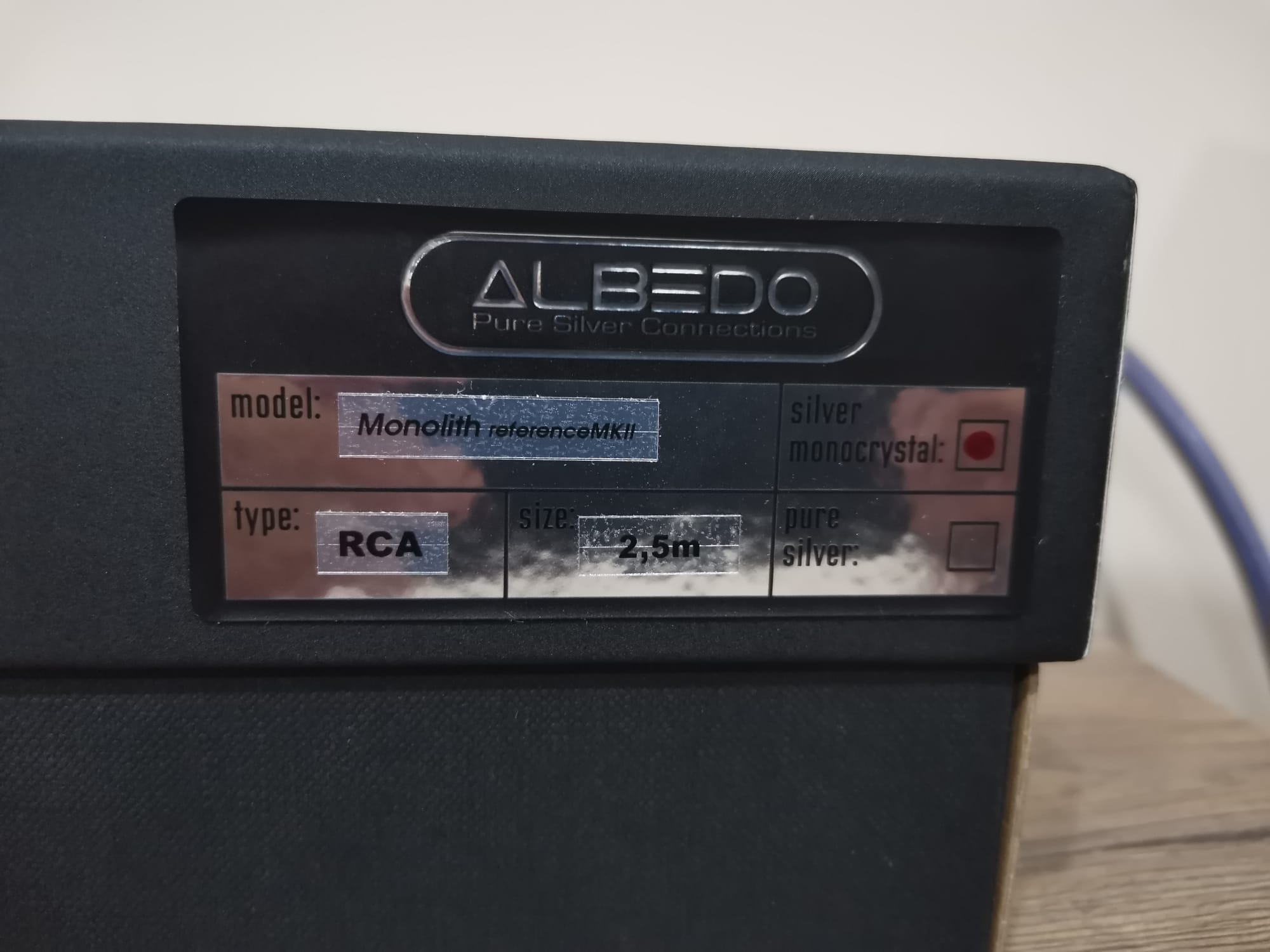 Albedo Silver MONOLITH REFERENCE MKII MONOCRYSTAL – Stereo-Signalkabel – LIEFERFERTIG RCA 1m+1m