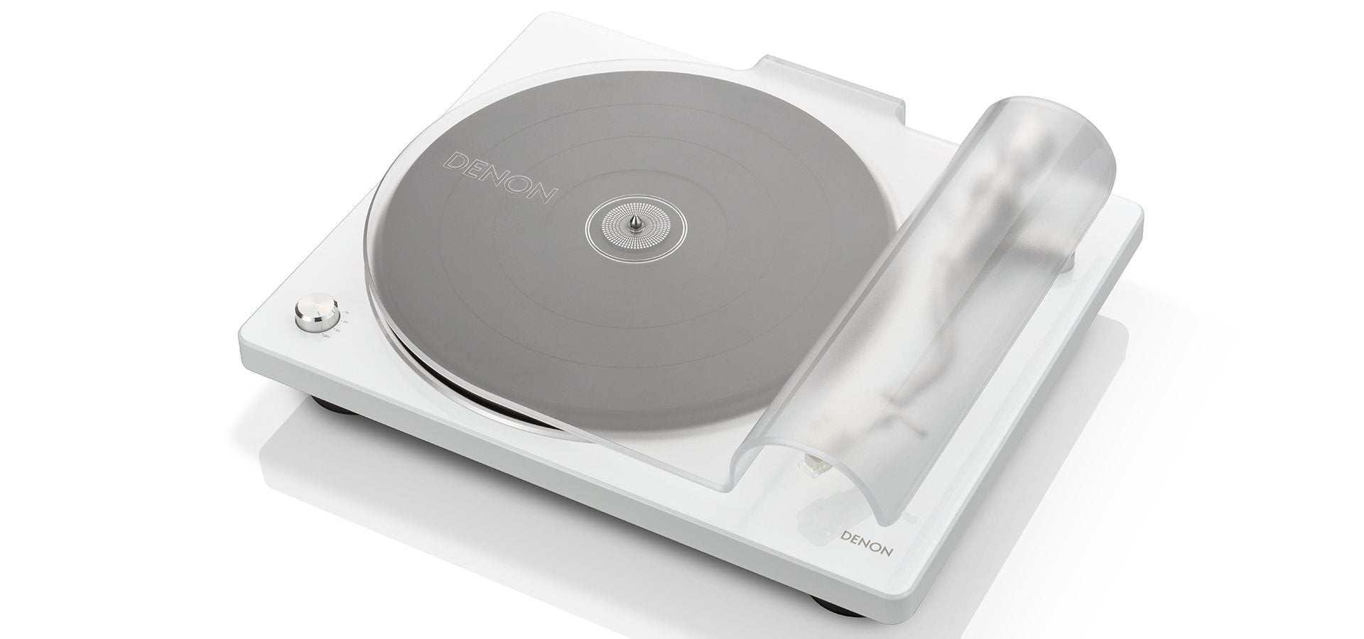 Giradischi Denon DP-400 bianco con coperchio