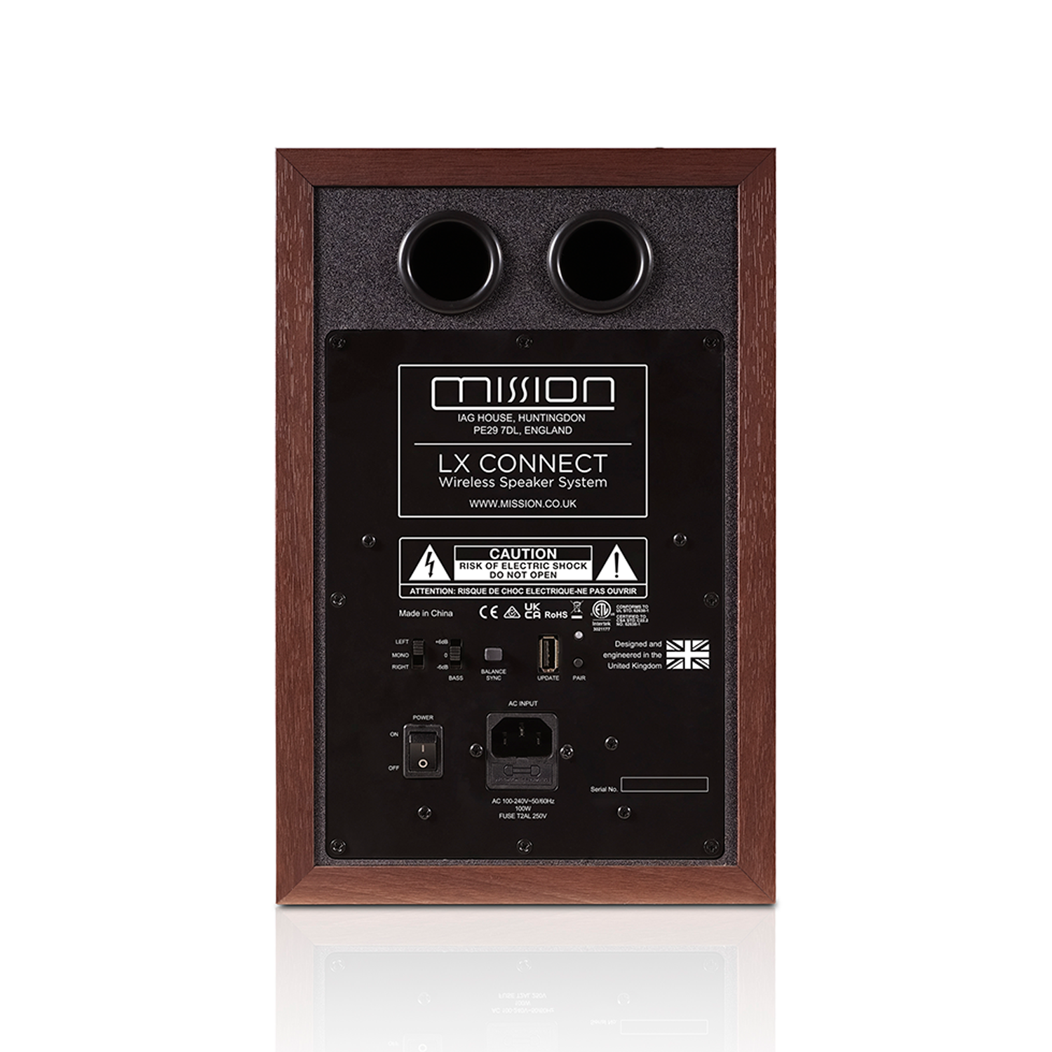 Mission LX Connect - Sistema Hifi digitale wireless - diffusore noce back
