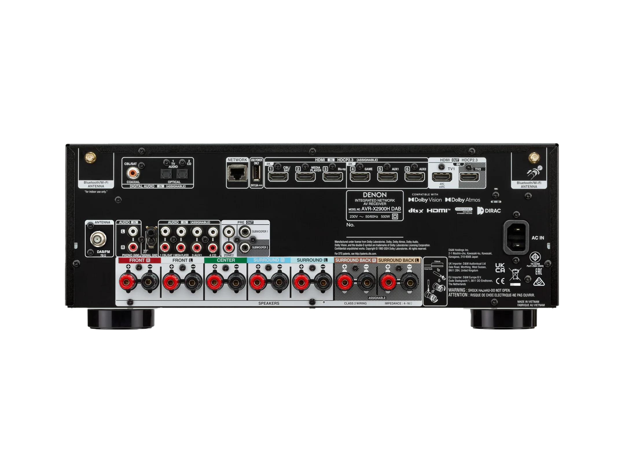 Denon AVR-X2900H DAB - Sintoamplificatore AV 8K a 7.2 canali - PRENOTABILE