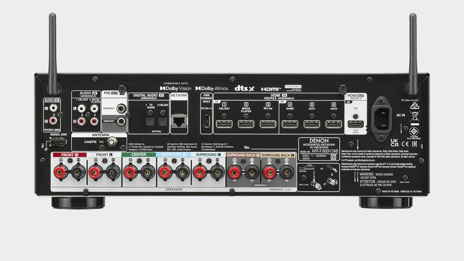 Denon AVR-X1800H DAB – 8K 7.2-Kanal-AV-Receiver – LIEFERFERTIG 