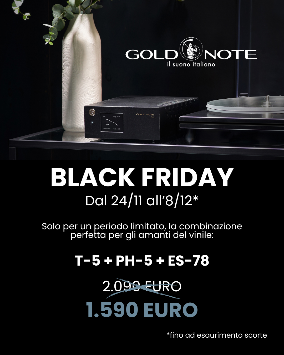 Gold Note T5 + ES78 - Turntable + Cartridge - READY FOR DELIVERY 