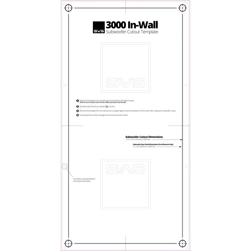 SVS 3000 In Wall – Subwoofer da incasso a parete con amplificatore - CHIEDERE DISPONIBILITA'