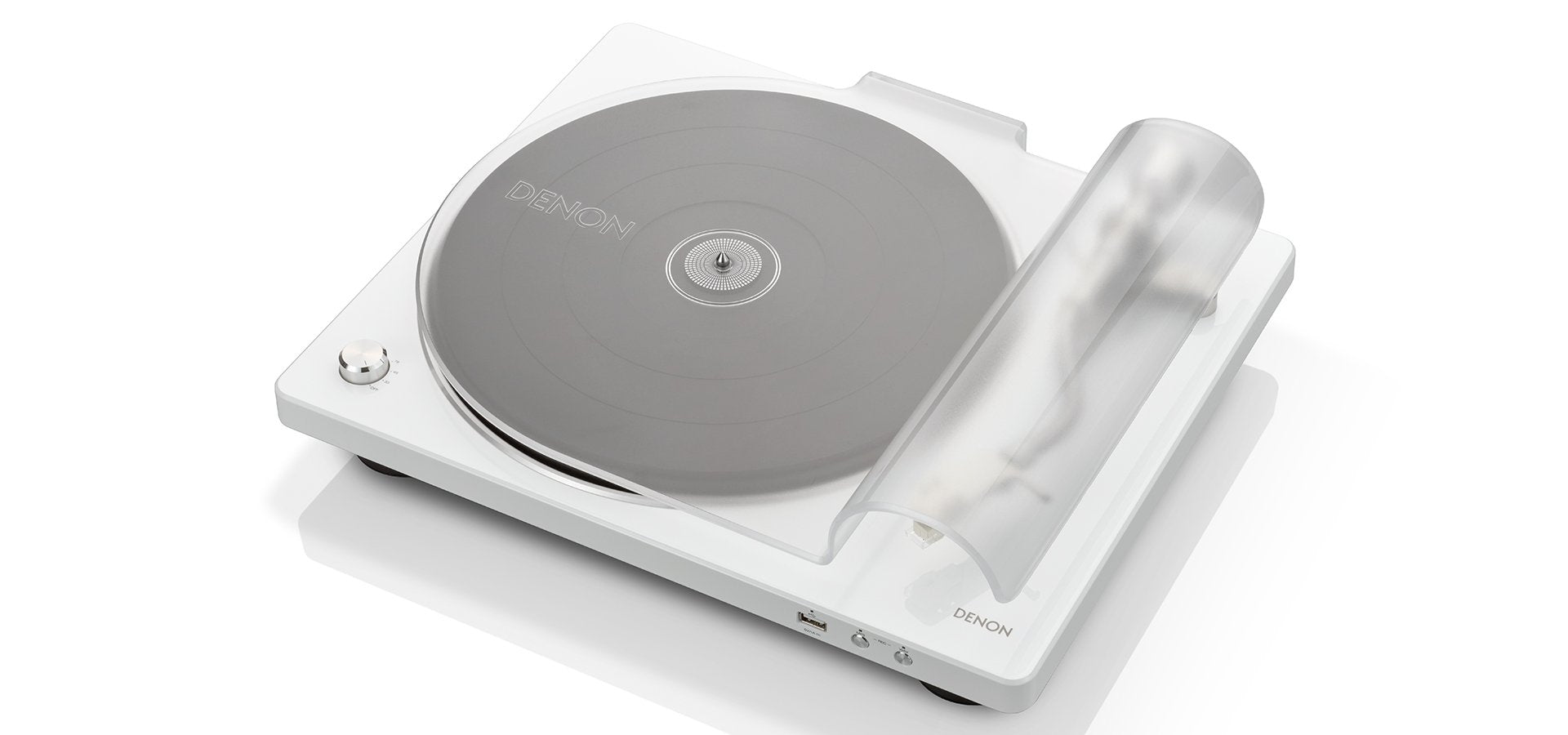 Giradischi DENON DP-450USB – Hi-Fi Con Braccio A S, Porta USB E Preamplificatore Phono Integrato, Colore Bianco